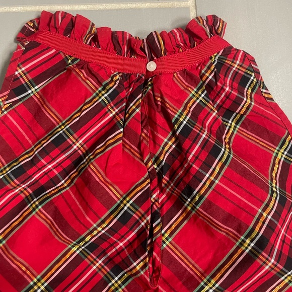 J. Crew Red Plaid Sleeveless Top (Large) - Picture 5 of 6